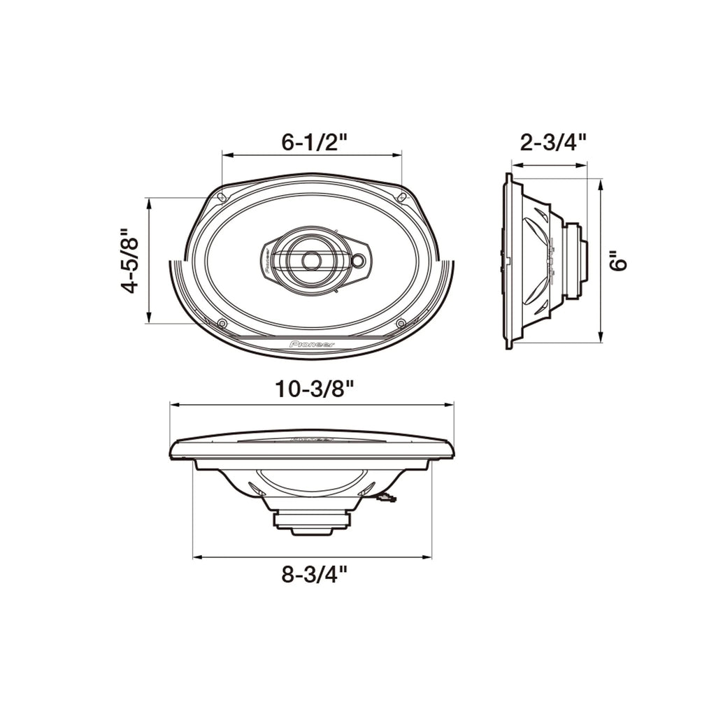 PIONEER G-Series TS-G6930F 6” x 9” 3-Way Speakers (Pair) – 400W Max, Balanced Sound + Smooth Treble, Great Stock Replacement, High-Efficiency Speaker Designed for OEM Power