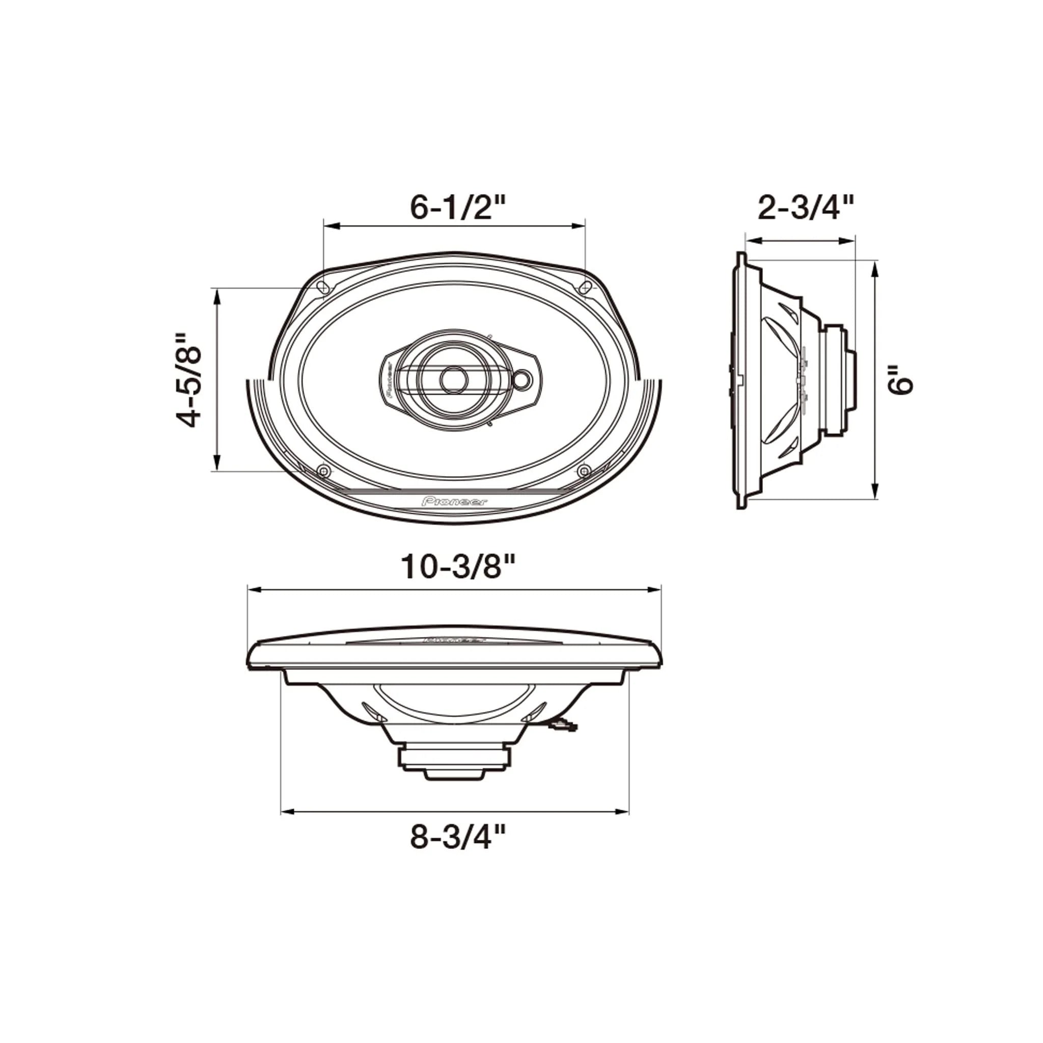 PIONEER G-Series TS-G6930F 6” x 9” 3-Way Speakers (Pair) – 400W Max, Balanced Sound + Smooth Treble, Great Stock Replacement, High-Efficiency Speaker Designed for OEM Power