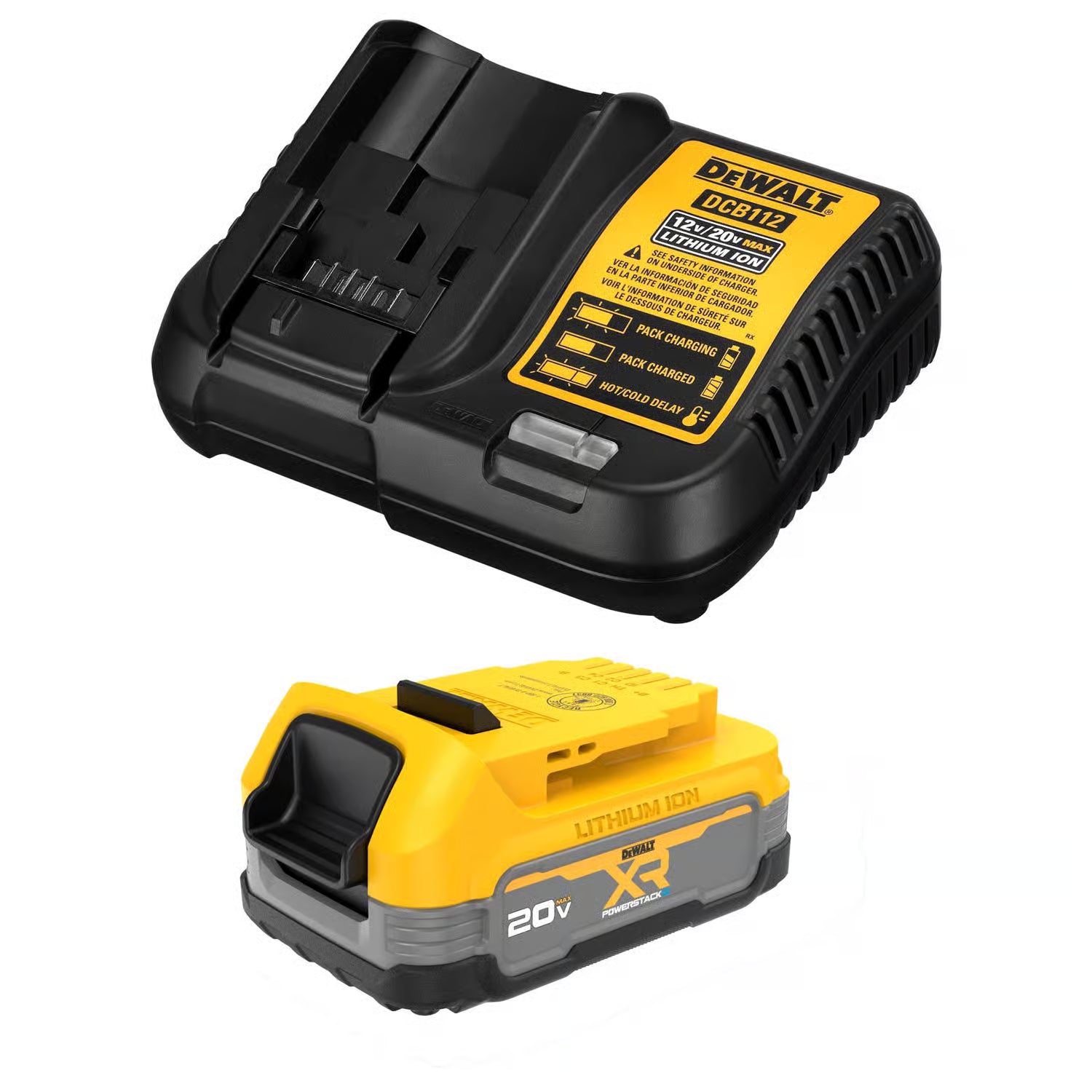 DeWalt 20V MAX XR POWERSTACK DCBP034C 1.7 Ah Lithium-Ion Compact Battery and Charger Starter Kit