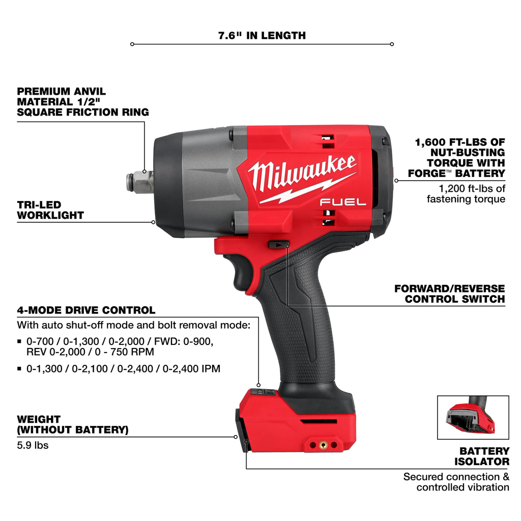 M18 FUEL™ 1/2" High Torque Impact Wrench with Friction Ring