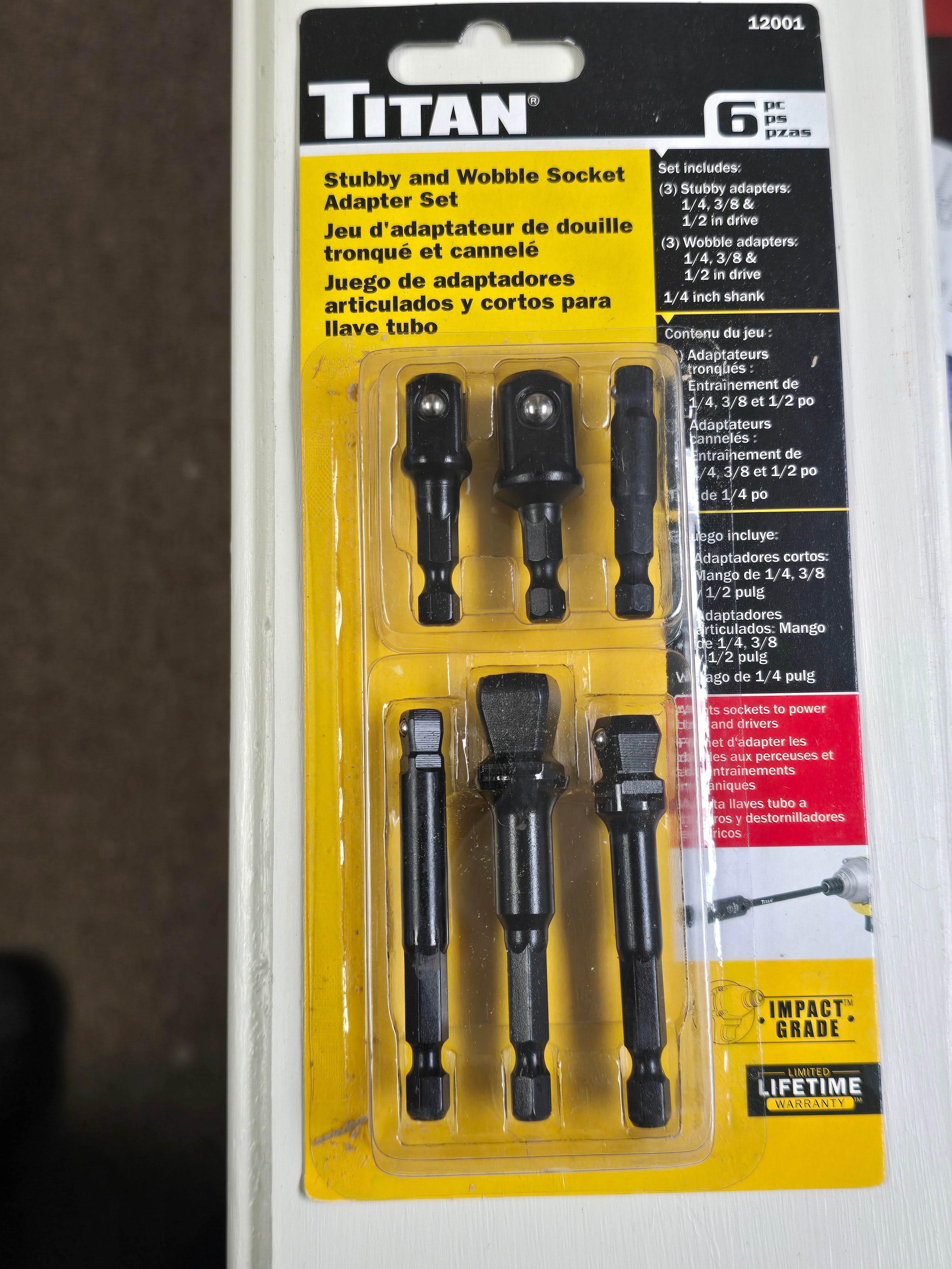 Titan 6-Piece Stubby and Wobble Socket Adapter Sets 12001