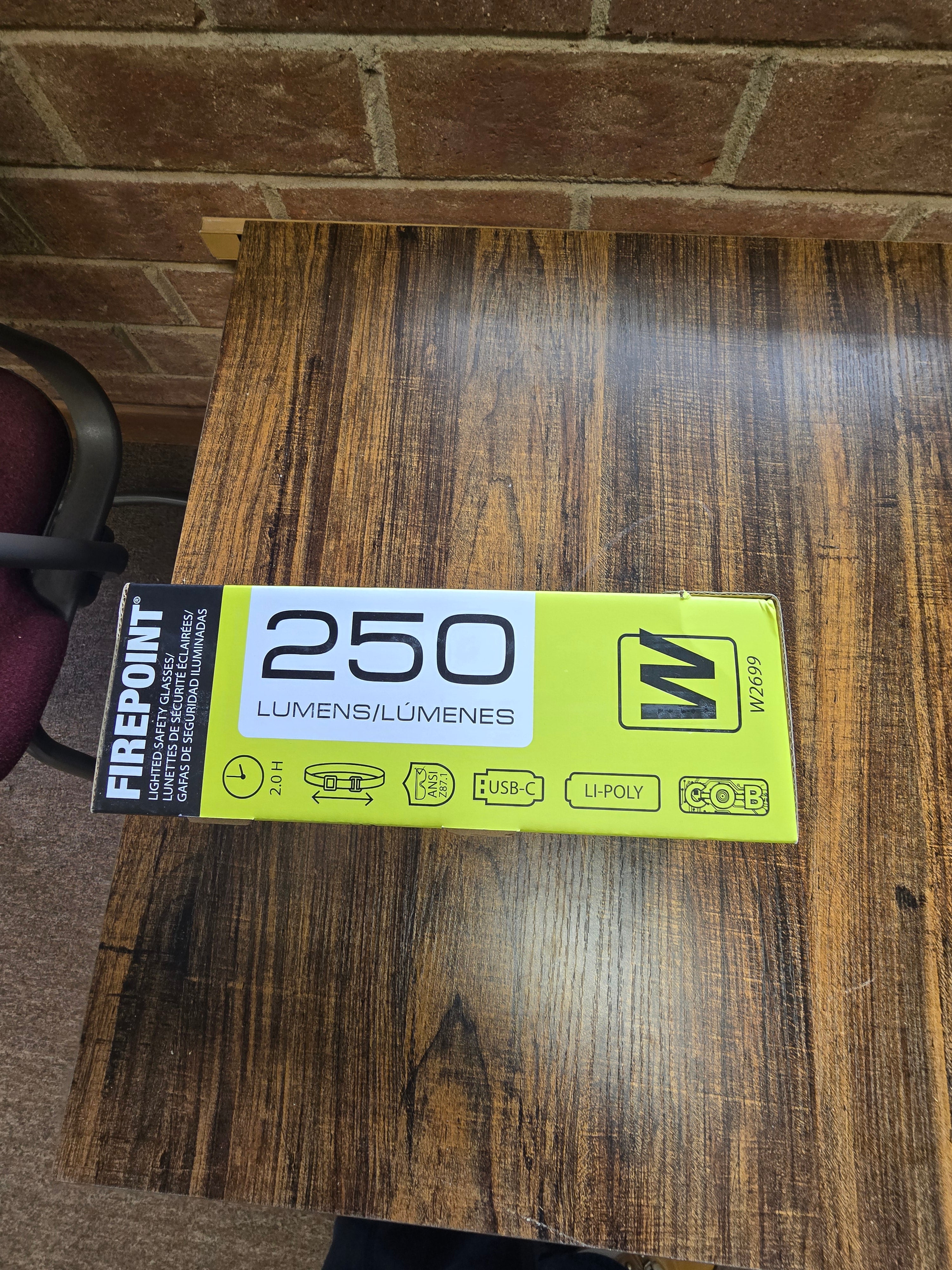 250 Lumens Lighted Safety Glasses