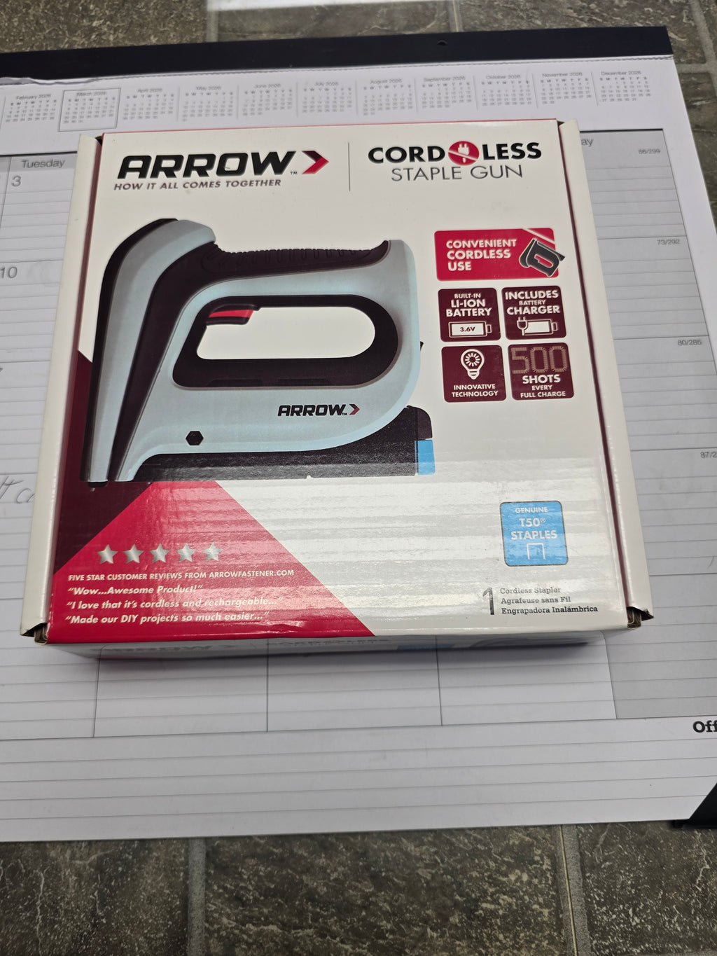 Arrow T50DCD 3/8-in Cordless Electric Staple Gun