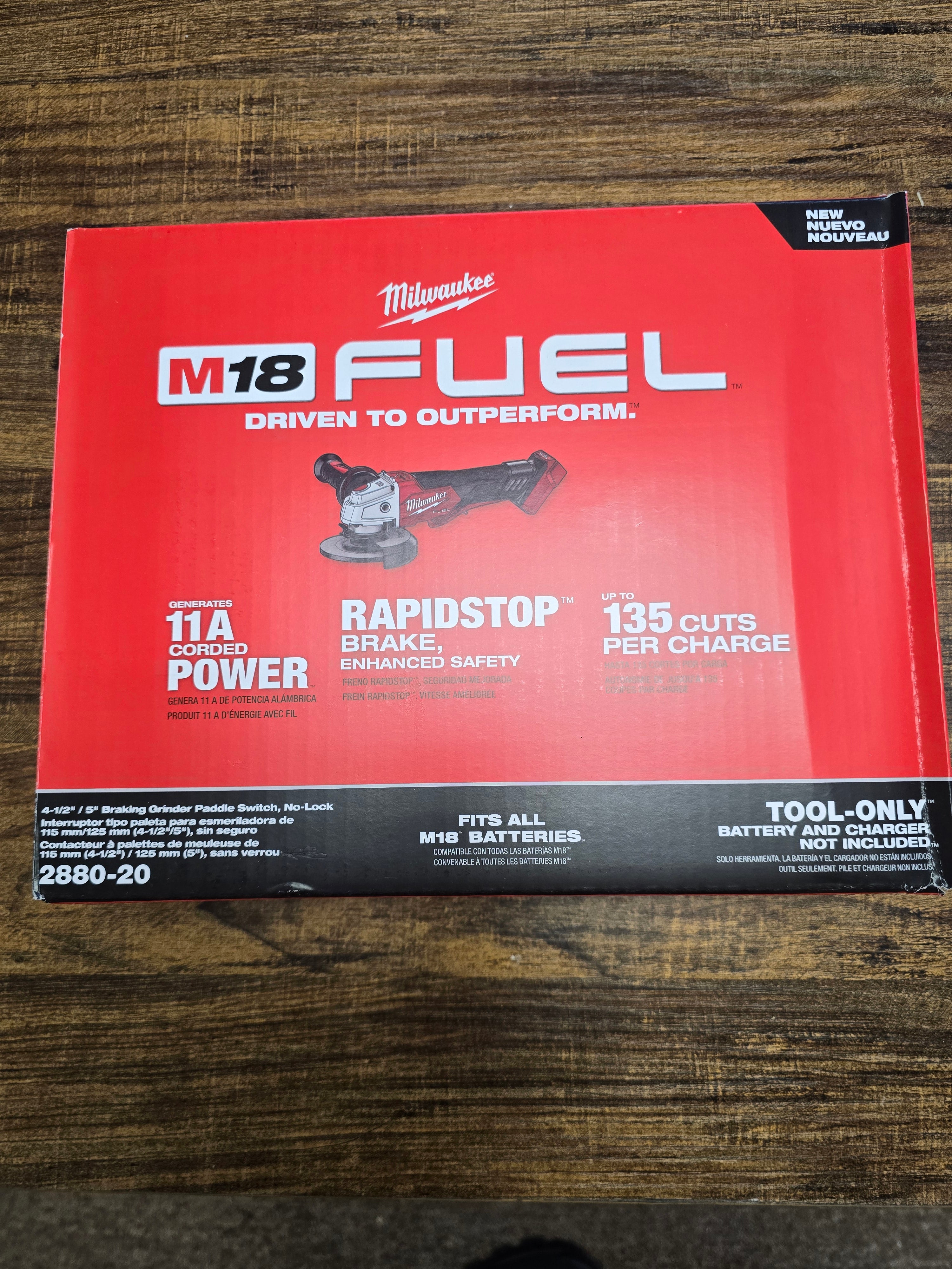 Milwaukee M18 FUEL 4-1/2"/5" Angle Grinder 2880-20 Tool Only
