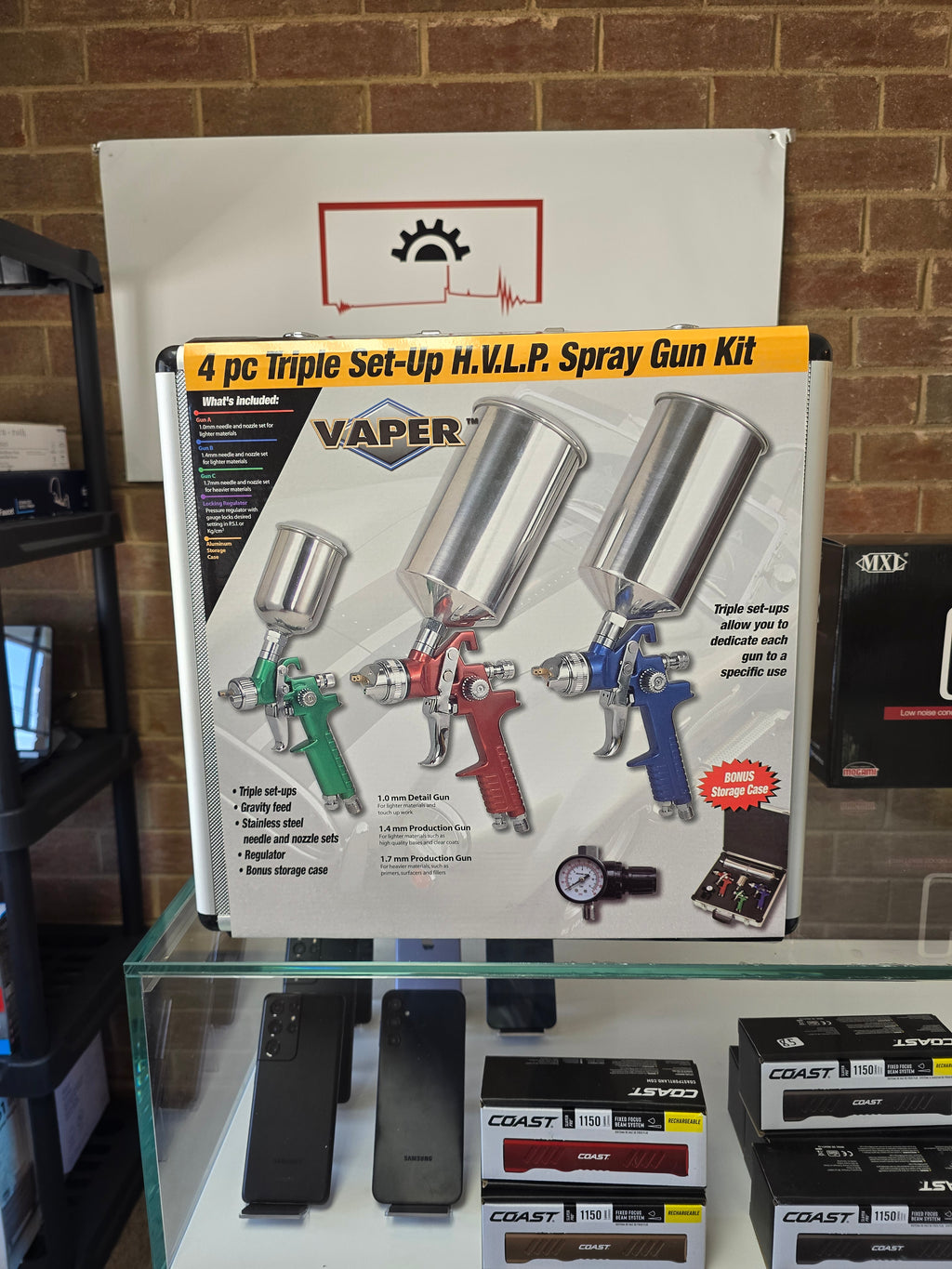 Titan Tools 4 Piece HVLP Spray Gun Kit With Case