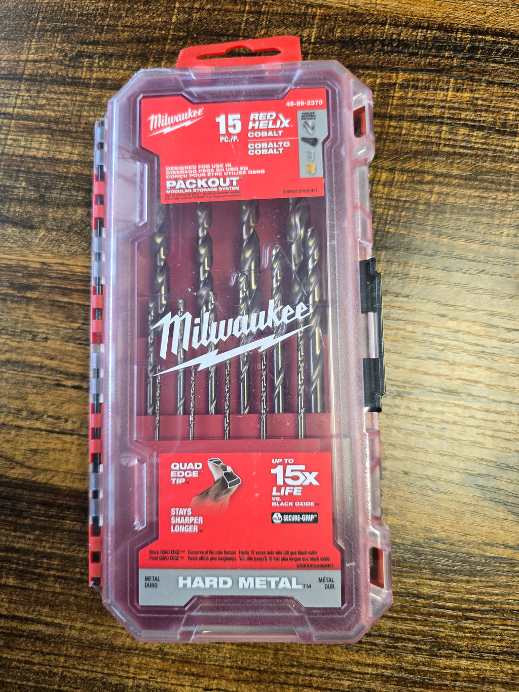 Milwaukee RED HELIX 15-Piece Cobalt Drill Bit Set for Metal Drilling