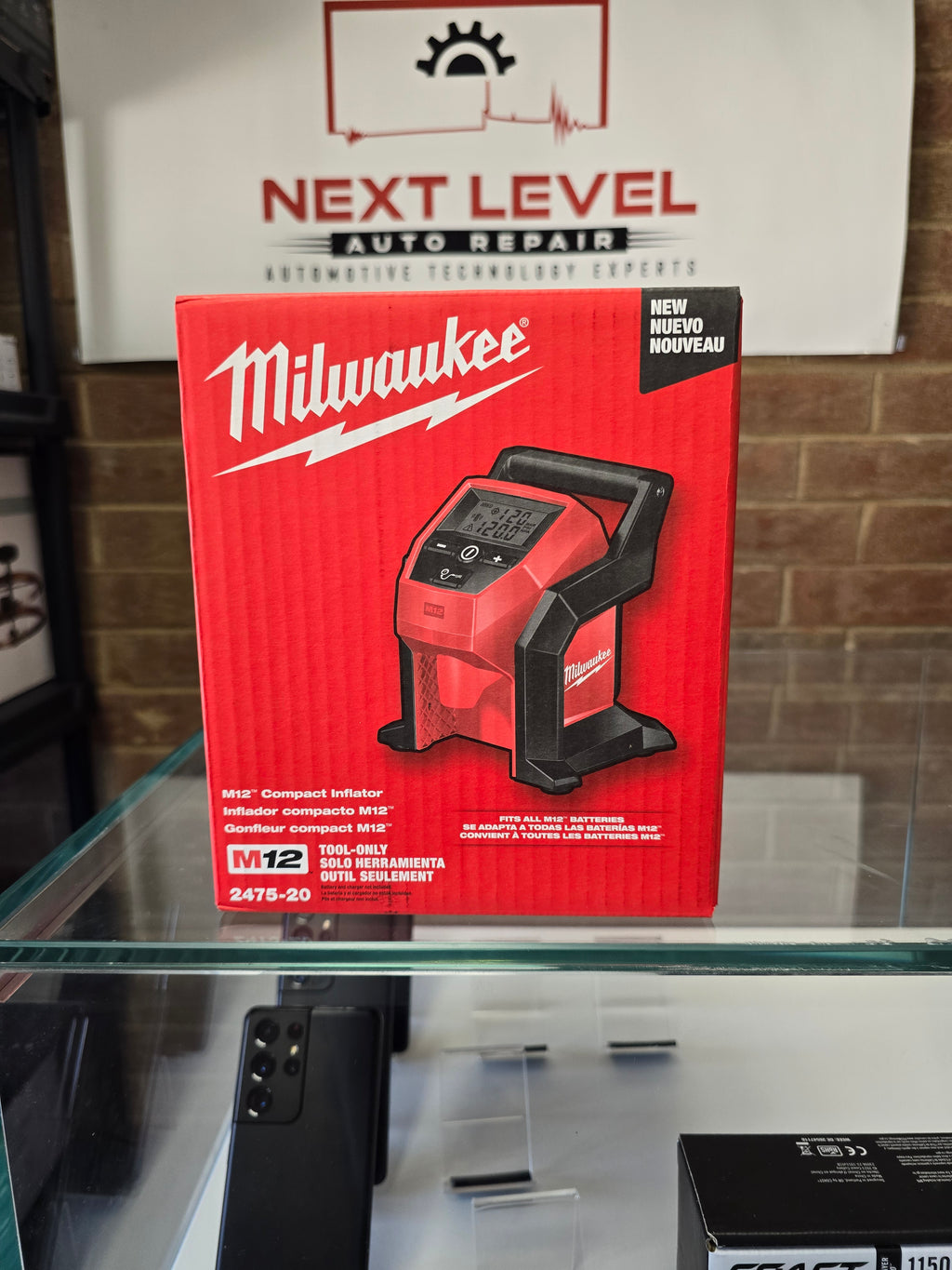 Milwaukee M12 Cordless Compact Tire Inflator, Model# 2475-20