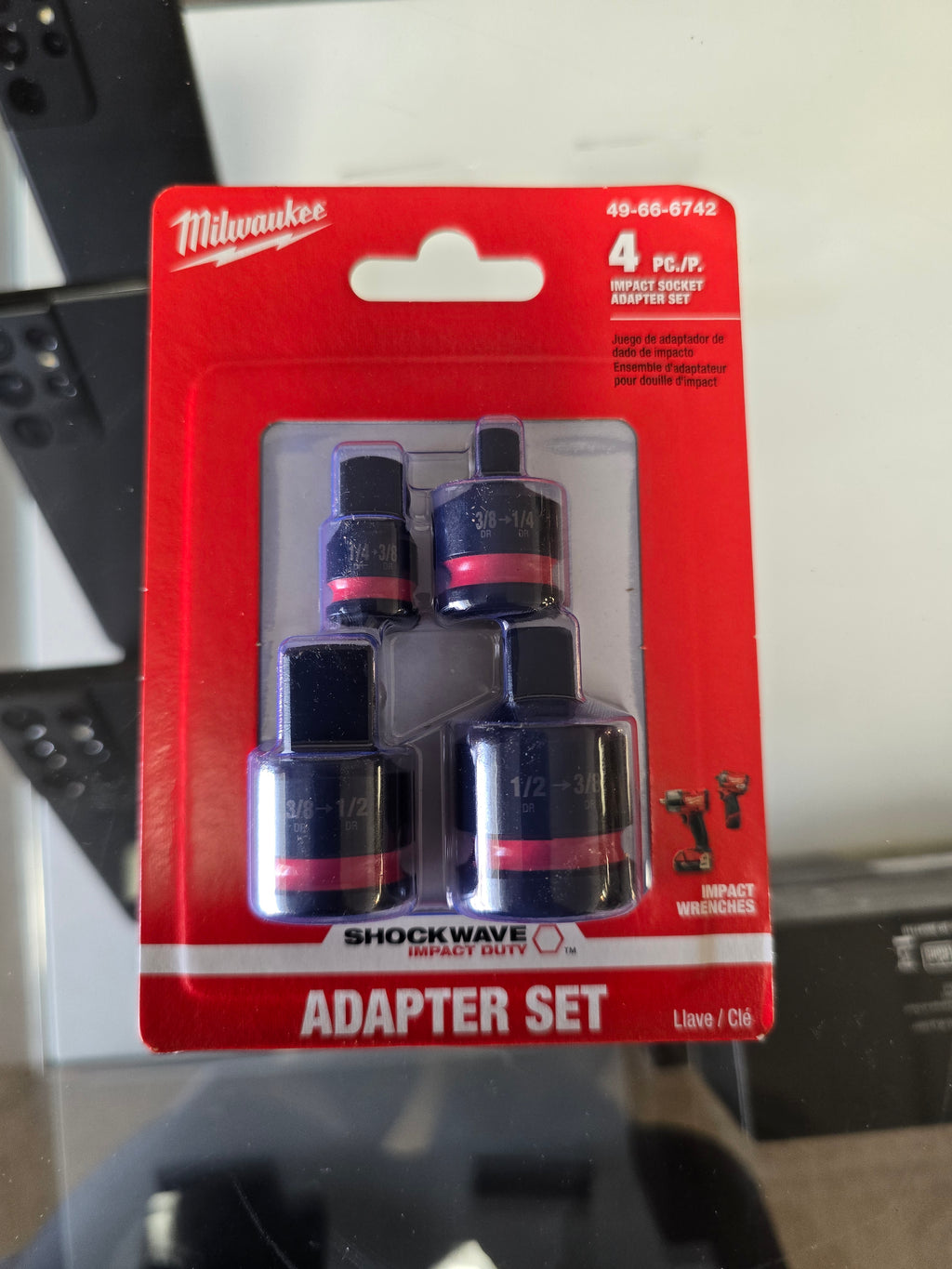 Milwaukee SHOCKWAVE 4-Piece Impact Duty Socket Adapter Set, Model 49-66-6742
