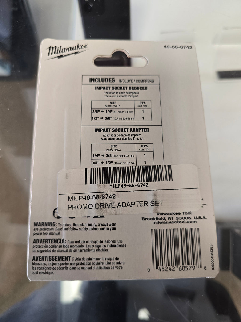 Milwaukee SHOCKWAVE 4-Piece Impact Duty Socket Adapter Set, Model 49-66-6742