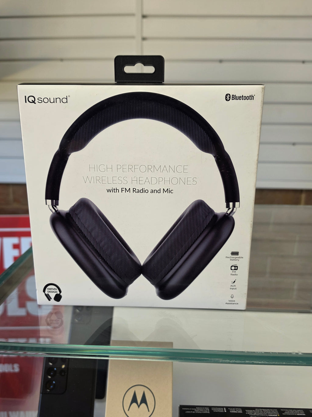 IQ Sound IQ-170BT Wireless Bluetooth Over-Ear Headphones with FM Radio & Built-In Mic