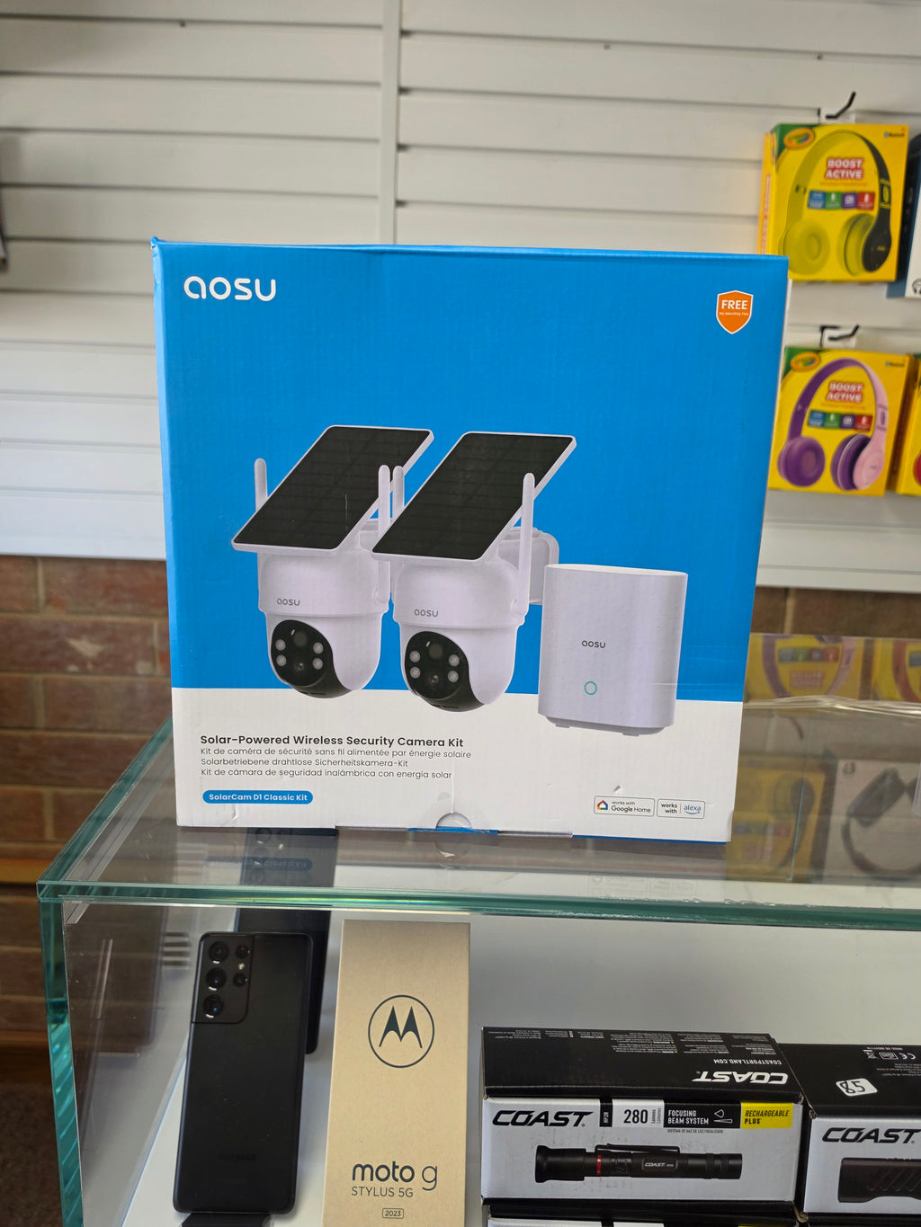 Aosu 2K QHD Solar Outdoor Security Camera Kit with 2 PTZ Wi-Fi Cameras & HomeBase