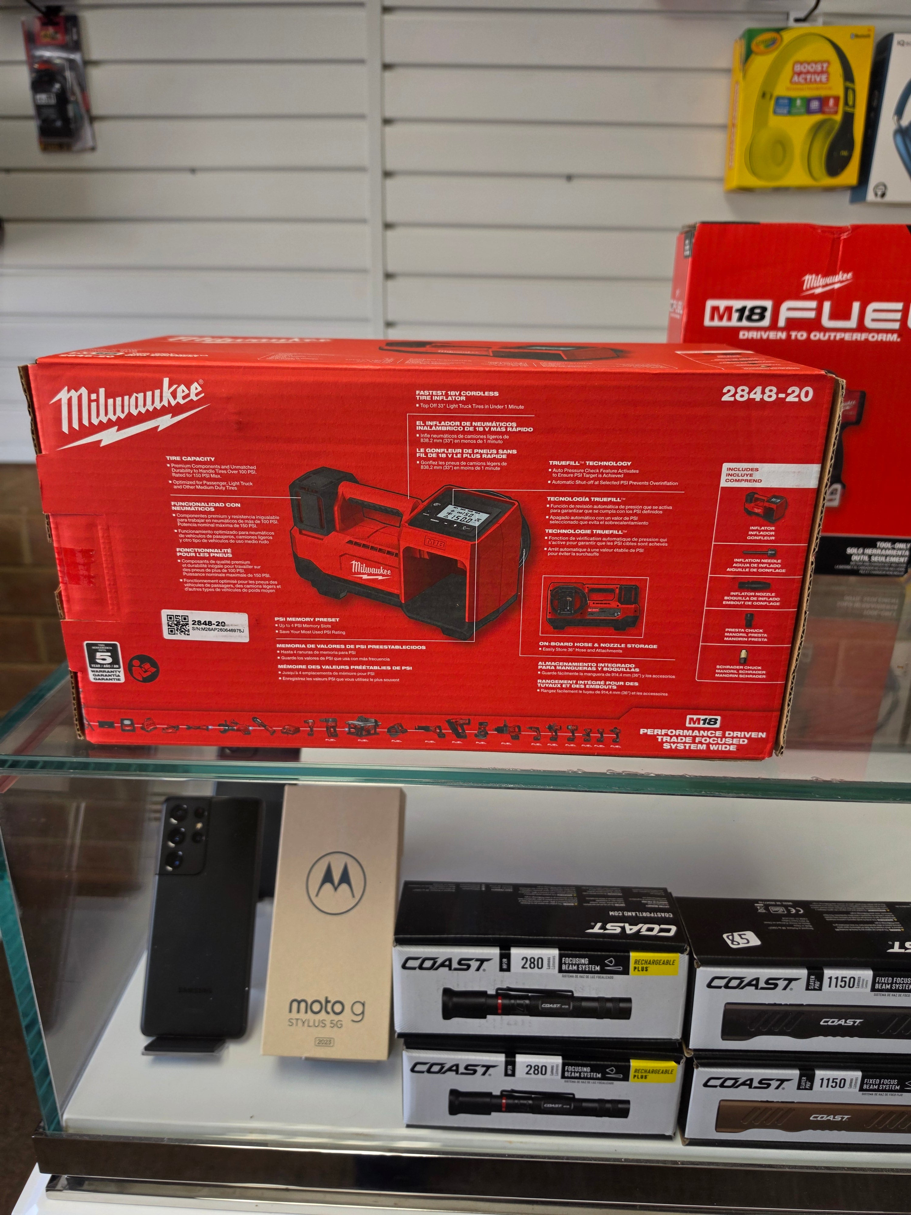 Milwaukee M18 Cordless Tire Inflator 2848-20 Tool Only