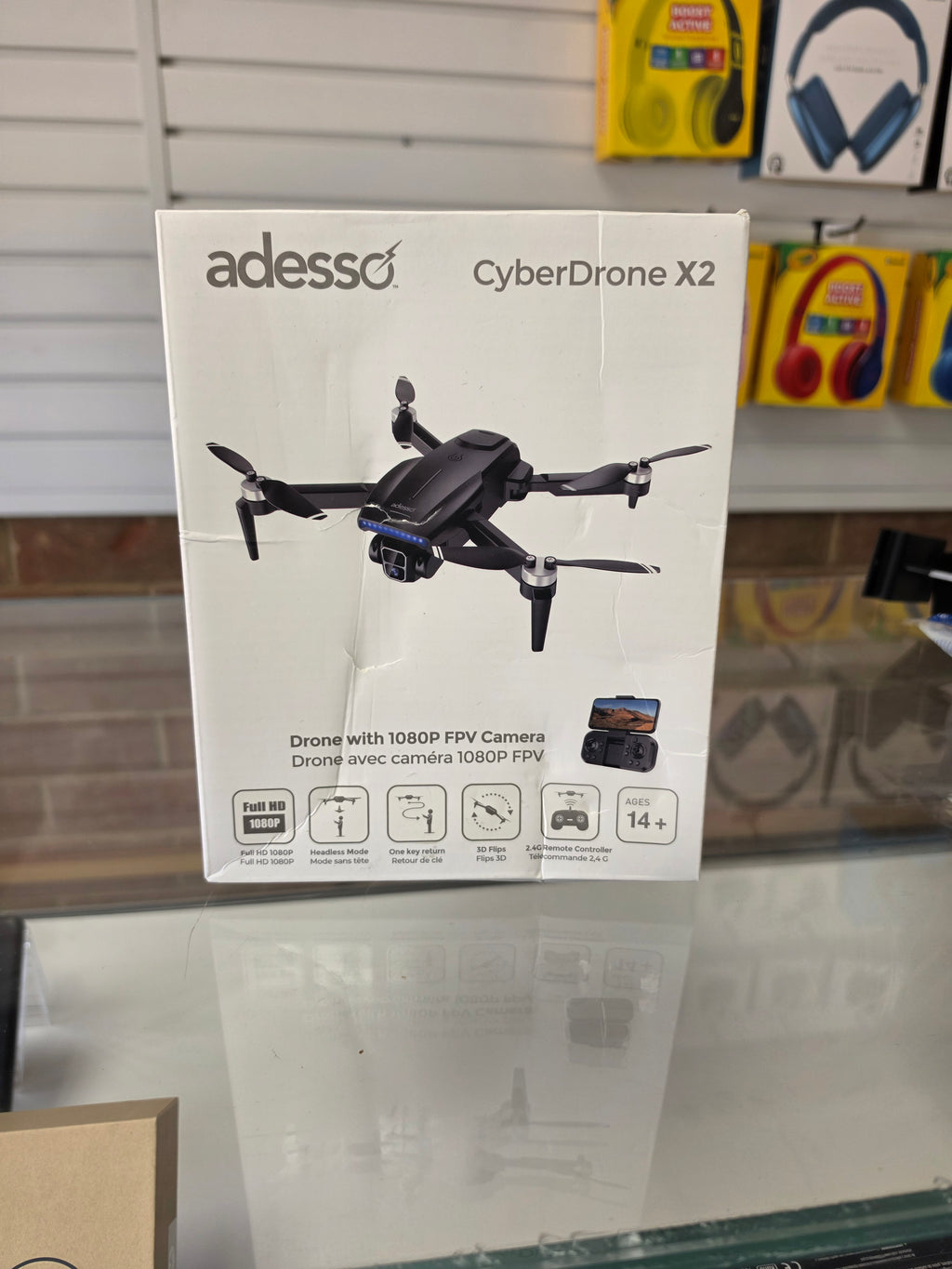 Adesso CyberDrone X2 1080p FPV Drone with Remote Controller
