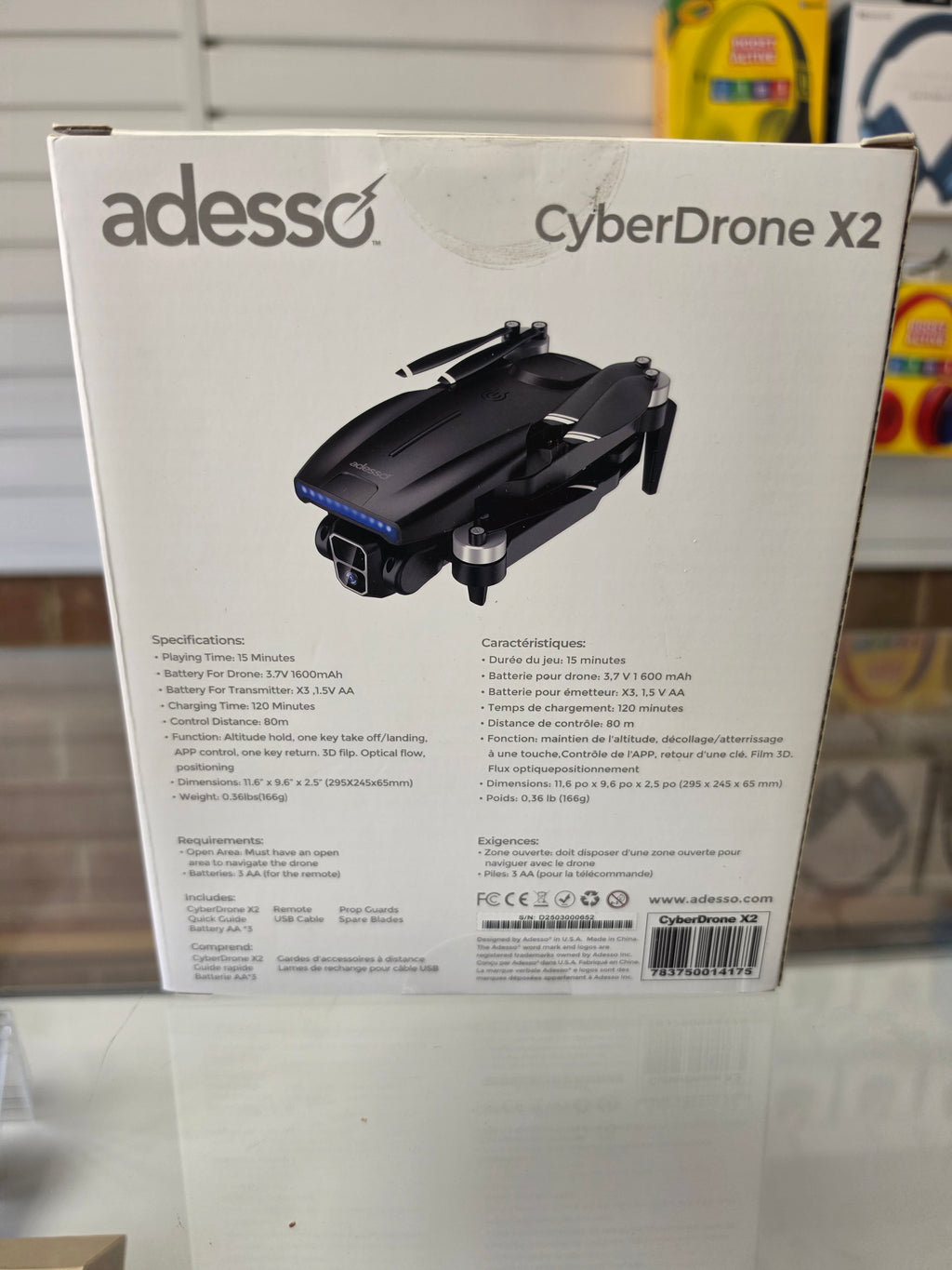 Adesso CyberDrone X2 1080p FPV Drone with Remote Controller