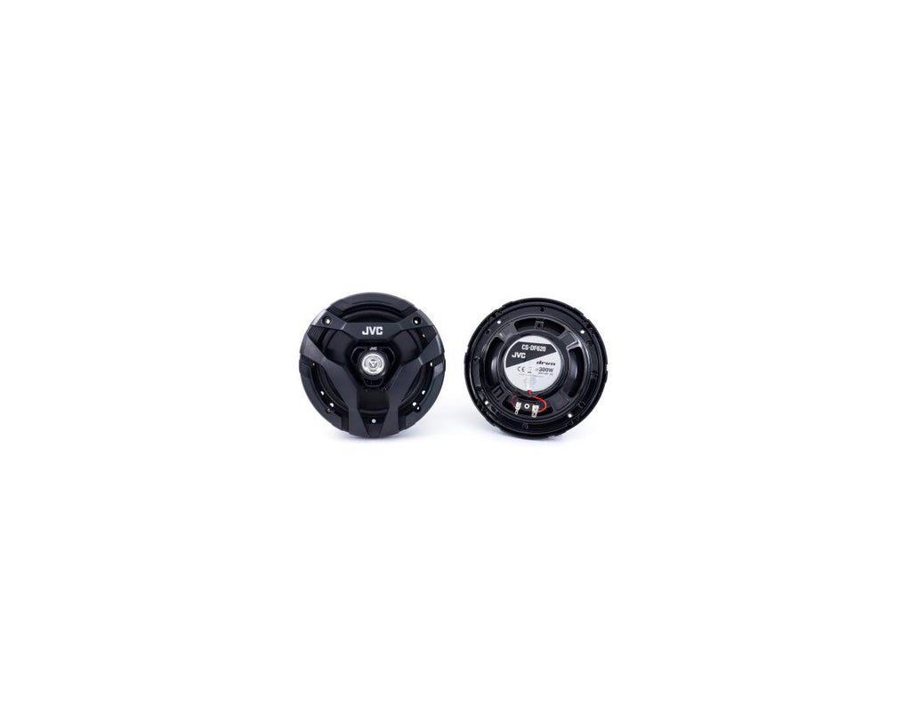 JVC CS-DF620 6.5" 2-Way Coaxial Car Speakers (Pair), 25W RMS / 300W Peak Each, 4-Ohm, 46mm Shallow Mount
