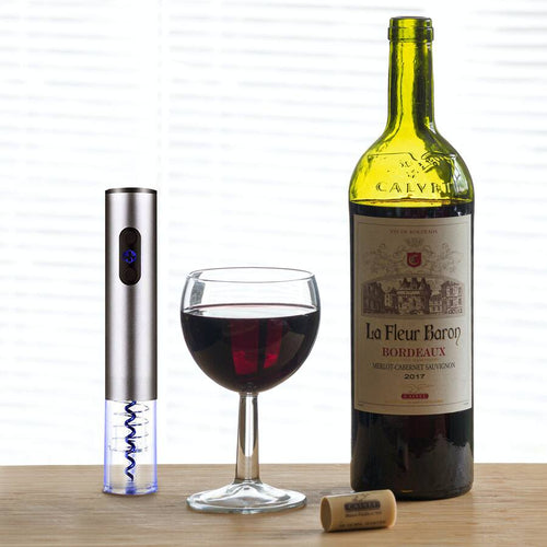 Brentwood Electric Wine Bottle Opener Set with Foil Cutter, Stopper & Aerator Pourer