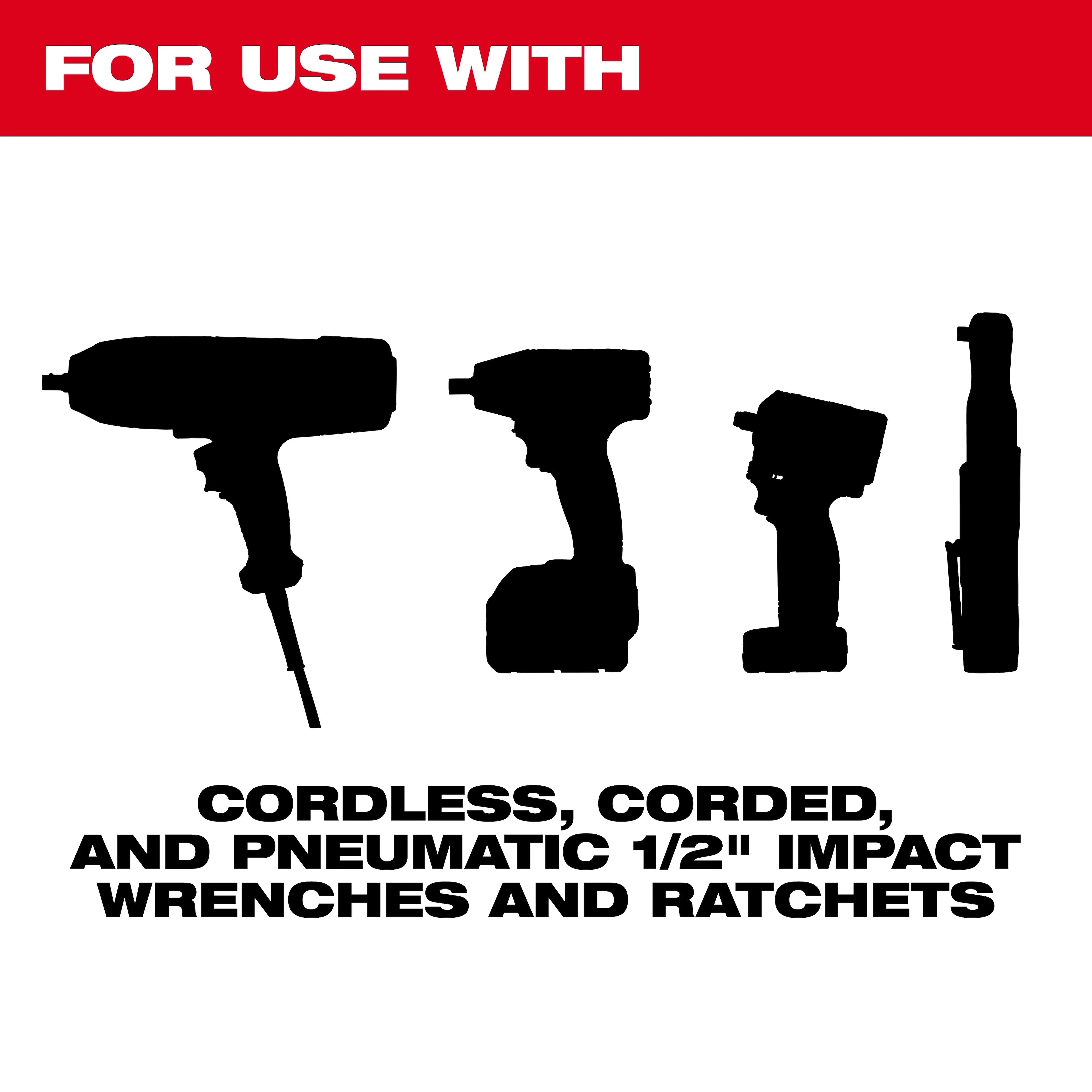Milwaukee SHOCKWAVE Impact Duty 1/4in.–1/2in. Drive Adapter Set, 4-Pc., Model# 49-66-6742