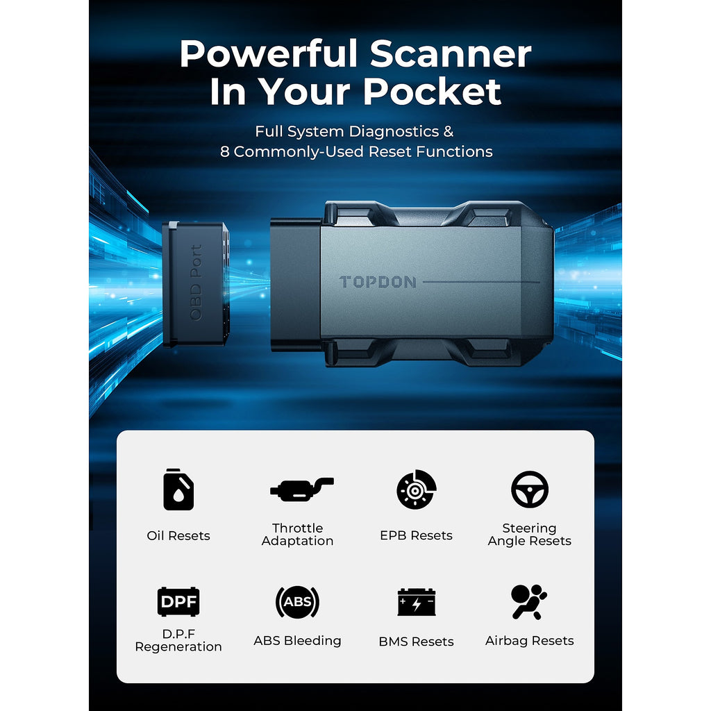 TOPDON TopScan Pro - OBD2 Scanner, Full System Diagnosis, Bidirectional Control