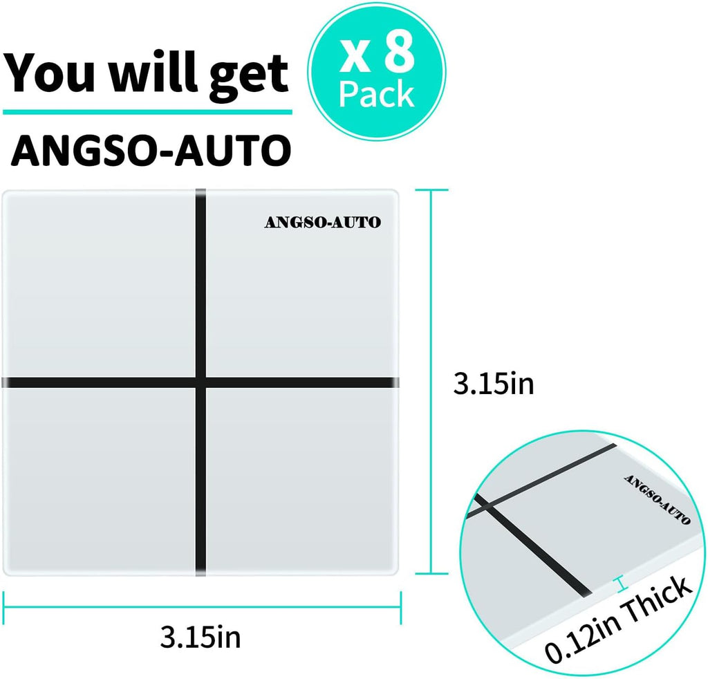 8 Pack ADAS Calibration Floor Markers Reusable Rubber Floor Marking Squares Work for Vehicle ADAS Calibration
