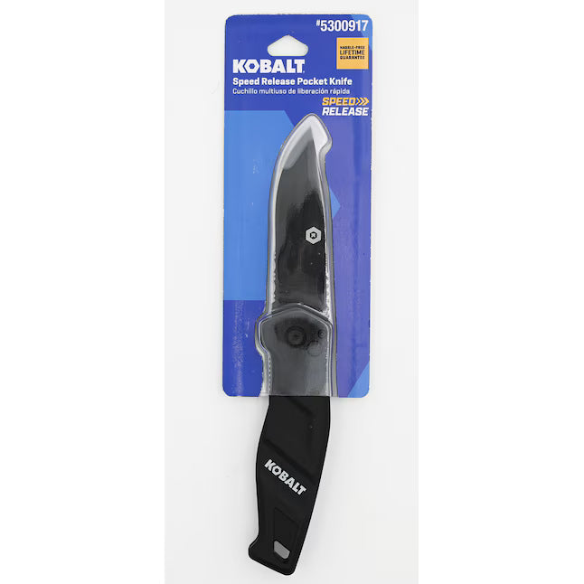 Kobalt 3.5-in High carbon stainless steel Straight Pocket Knife