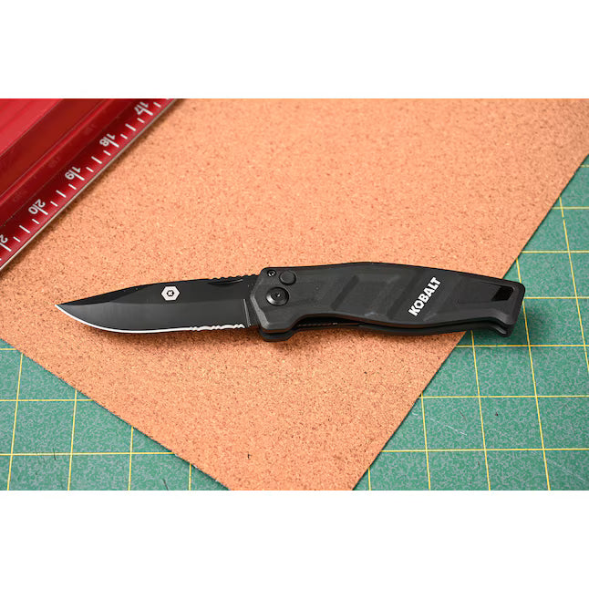 Kobalt 3.5-in High carbon stainless steel Straight Pocket Knife