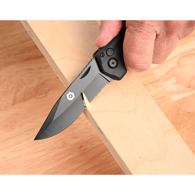 Kobalt 3.5-in High carbon stainless steel Straight Pocket Knife