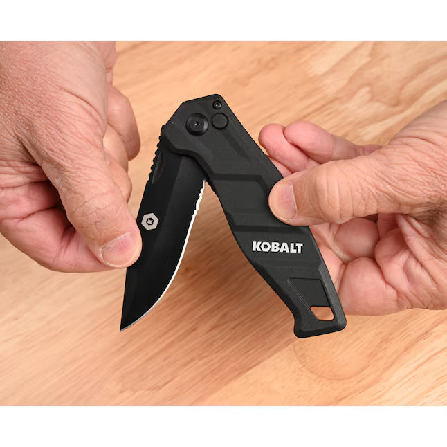 Kobalt 3.5-in High carbon stainless steel Straight Pocket Knife
