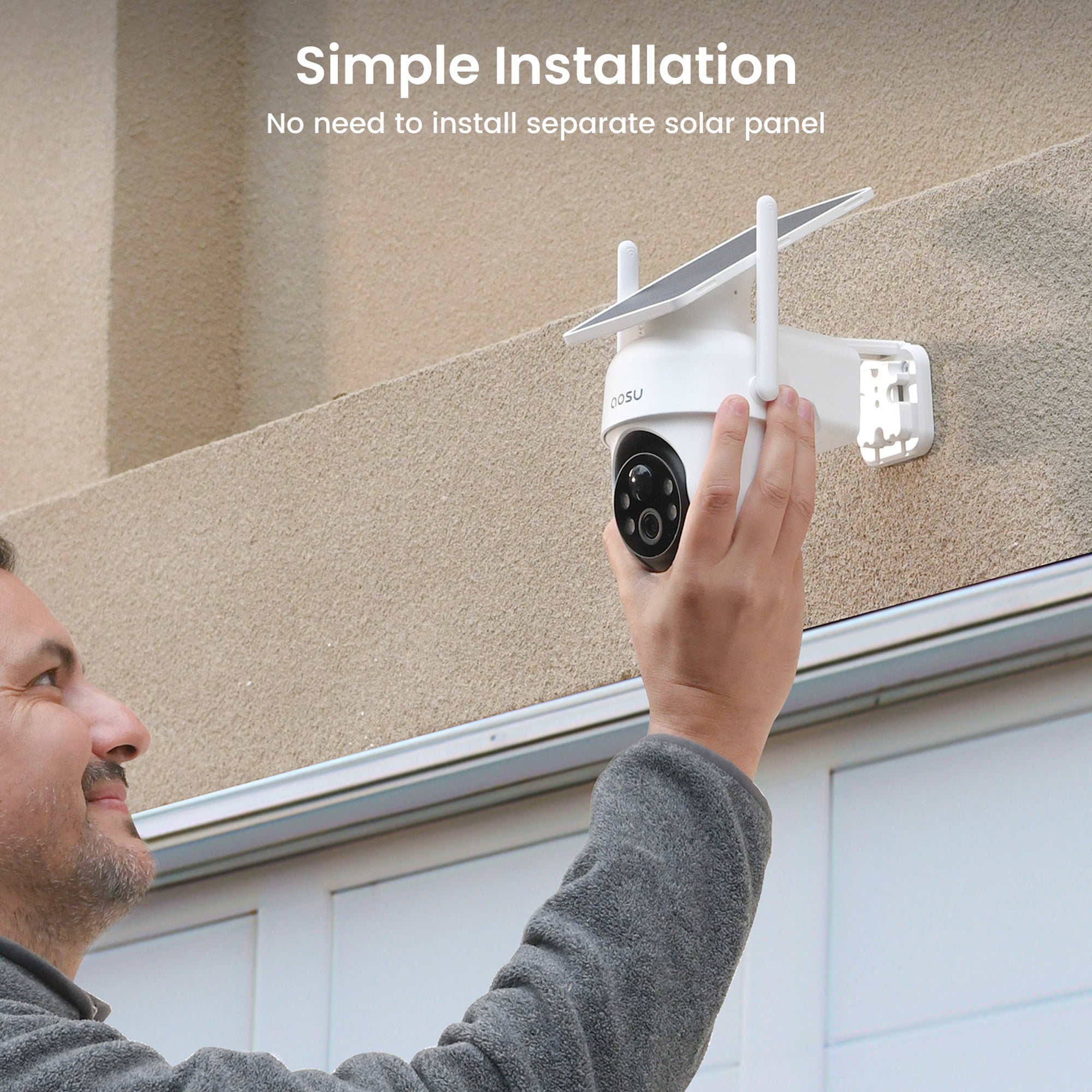Aosu 2K QHD Dual-Band Wi-Fi Outdoor AI-Smart Solar Security Camera Kit — 2-Camera, 3.0 MP, Panoramic PTZ, Auto-Tracking, HomeBase Recorder