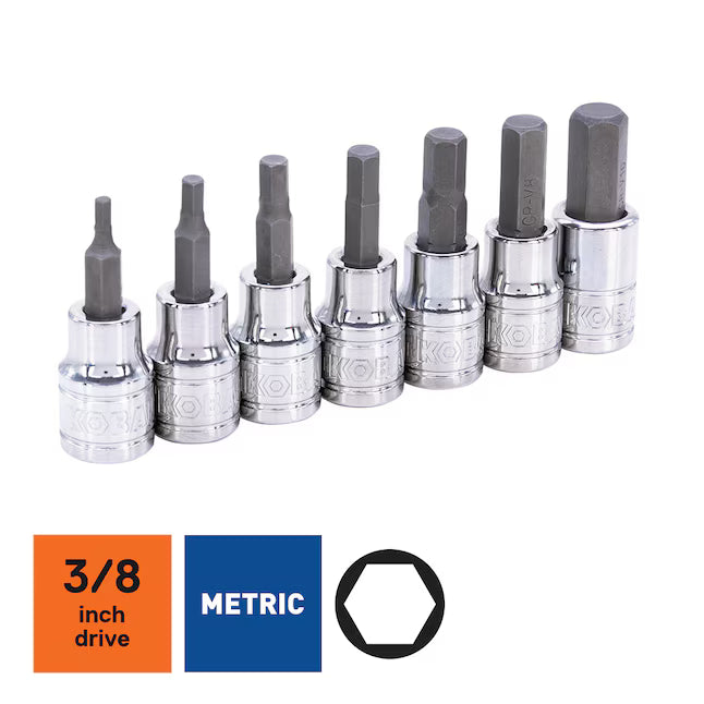 Kobalt 7 -Piece 3/8-in Drive Set Hex Bit Driver Socket Set