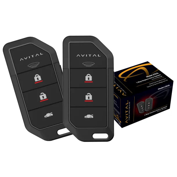 Avital 2103L 1-Way Keyless Entry System with Two 4-Button Remotes