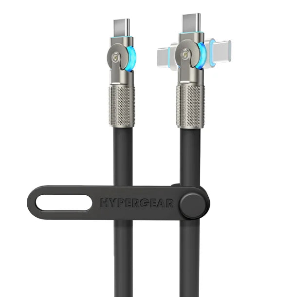 HyperGear Chunky180 100W USB-C to USB-C Rugged Fast Charge Cable – 12 Ft. Black