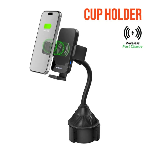 HyperGear EZ Grip 15W Wireless Fast Charging Cup-Holder Phone Mount
