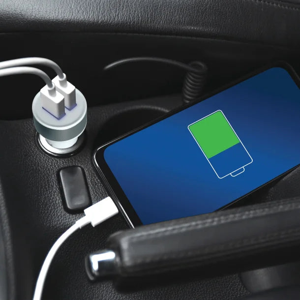 XYST XYS-CC524D Dual USB-A Car Charger – 2.4A / 12W – White