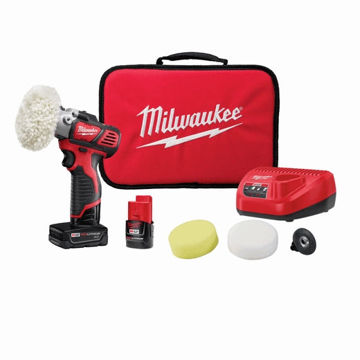 Milwaukee M12 Variable Speed Cordless Polisher/Sander Kit, 1 Battery, Model# 2438-22X