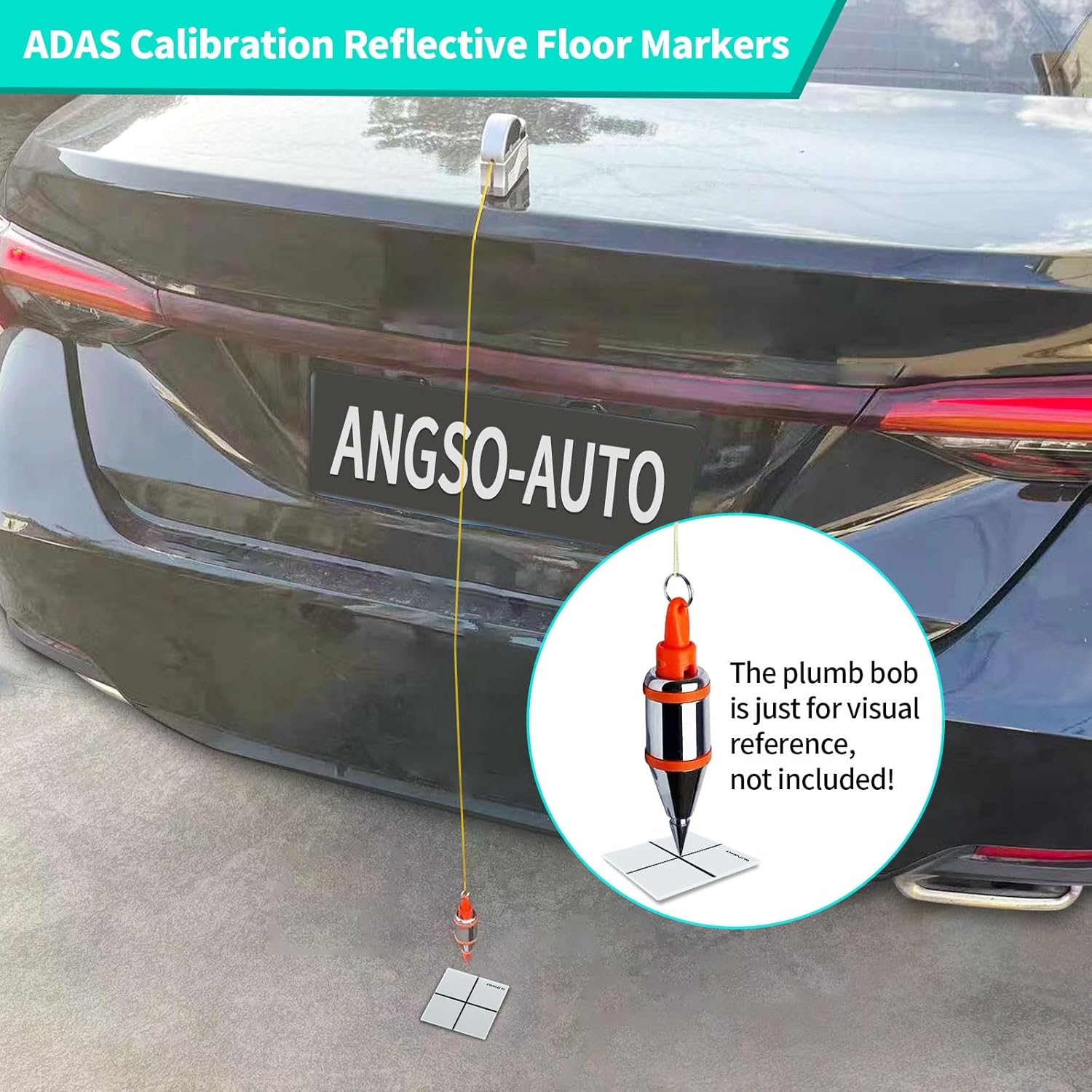 8 Pack ADAS Calibration Floor Markers Reusable Rubber Floor Marking Squares Work for Vehicle ADAS Calibration