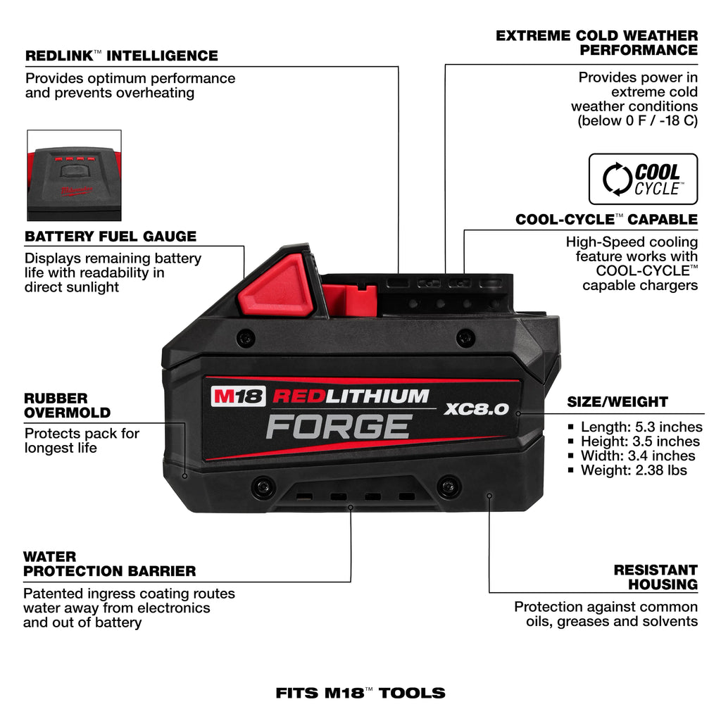 Milwaukee M18 Forge 8.0 Battery
