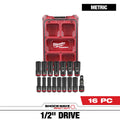 Milwaukee 16PC SHOCKWAVE™ Impact Duty Socket 1/2” Drive 16PC MM Set with PACKOUT
