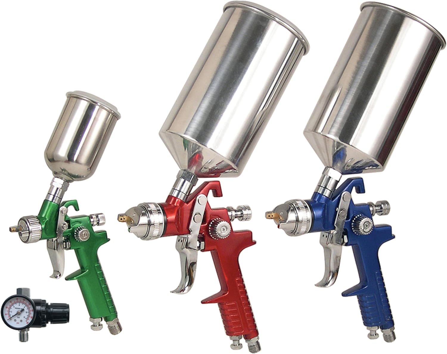 Titan Tools 4 Piece HVLP Spray Gun Kit With Case