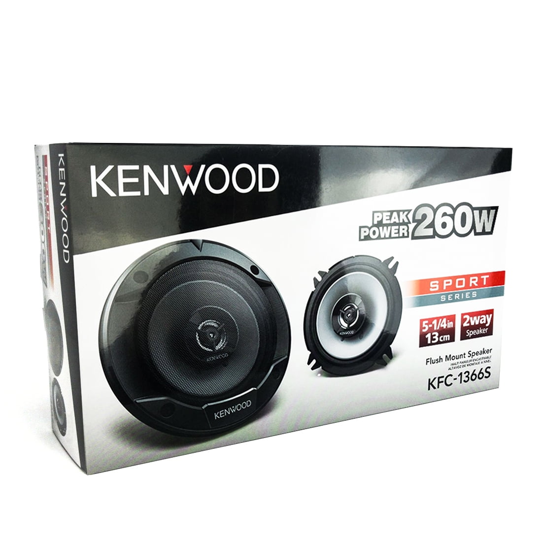 Kenwood KFC-1366S 5.25" 2-Way Coaxial Car Speakers – 260W Max – Pair