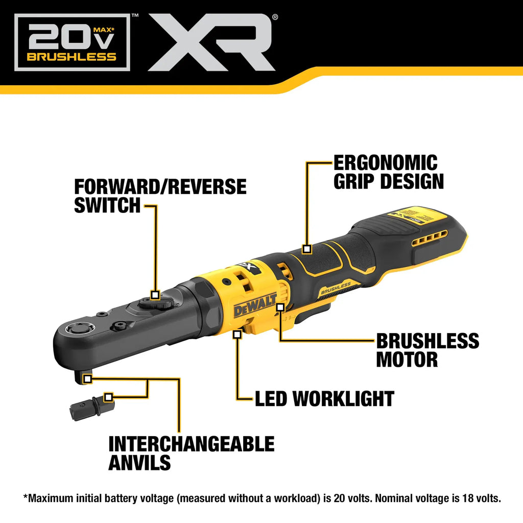 Dewalt XR 20V 3/8 1/2 Combo Sealed Head Ratchet