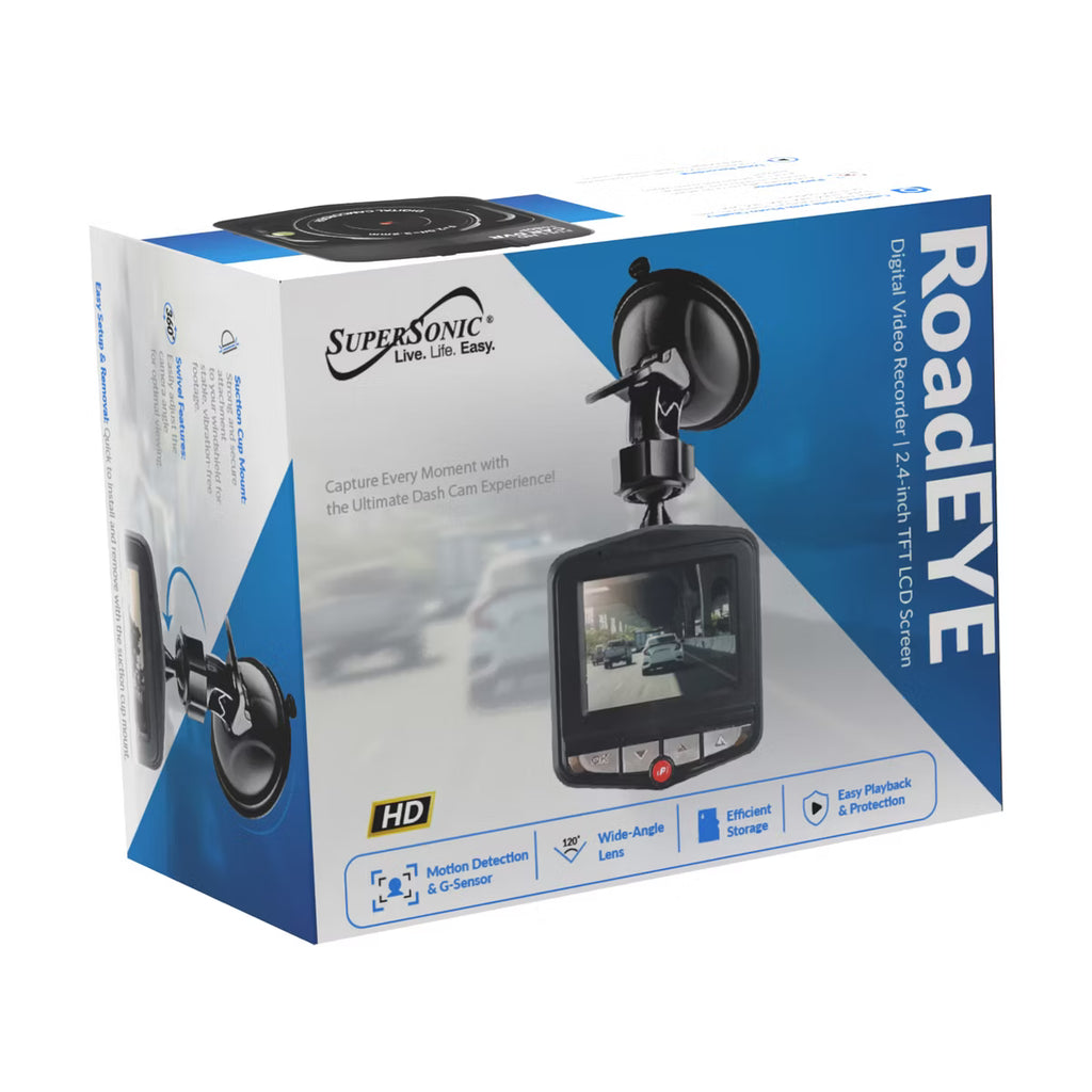 Supersonic® RoadEYE 720p HD Dash Cam, SC-570DC