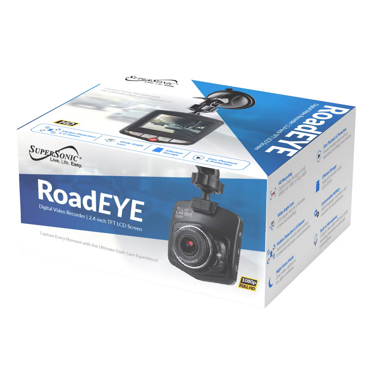 Supersonic® RoadEYE 720p HD Dash Cam, SC-570DC