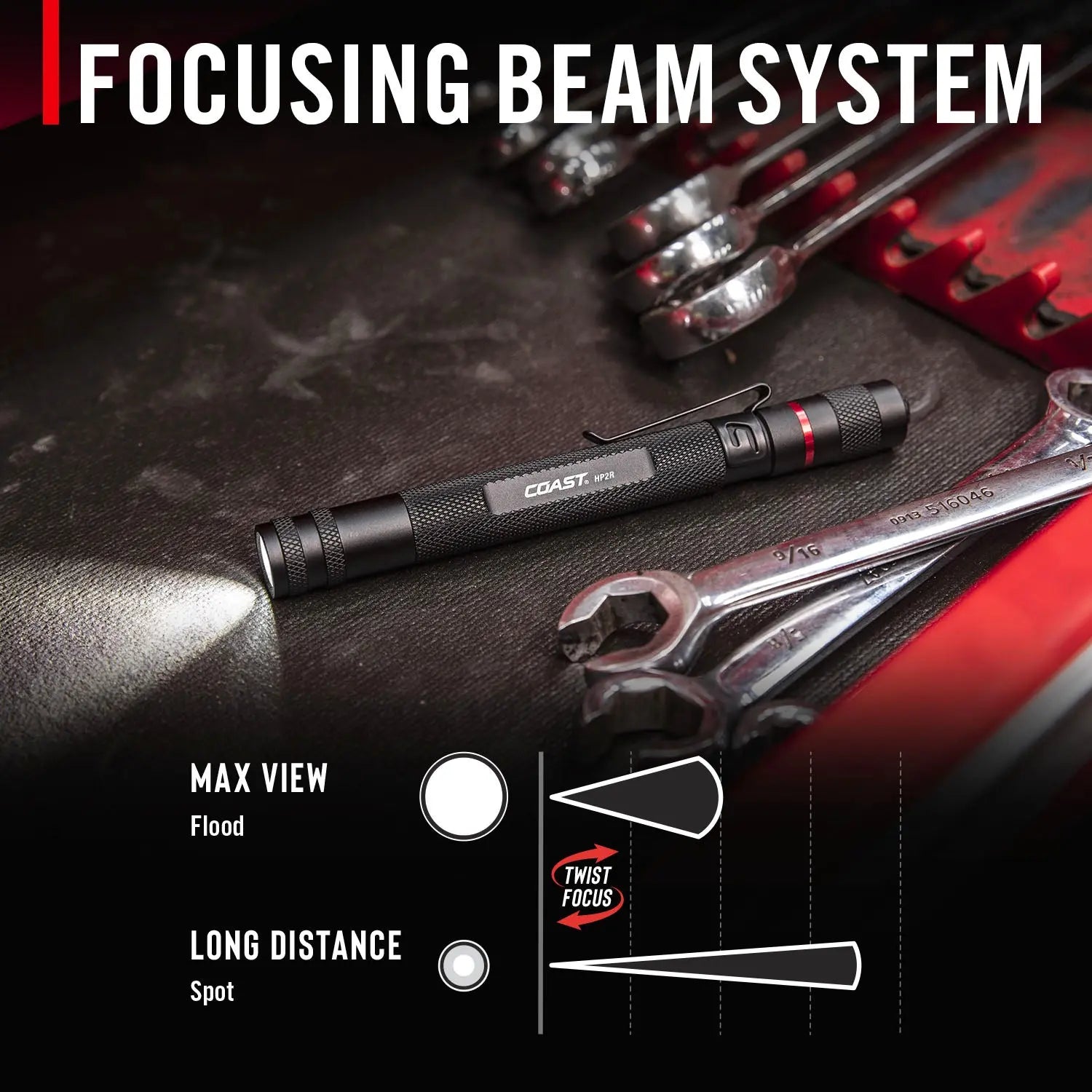 Coast HP2R Twist Focus Rechargeable Pocket Flashlight