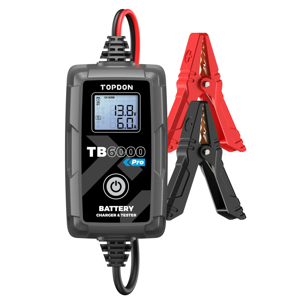 Topdon 2-in-1 6A Battery Charger & Battery Tester with App