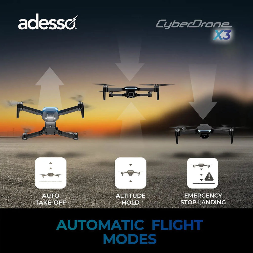 Adesso CyberDrone X2 1080P FPV Drone with Remote Controller
