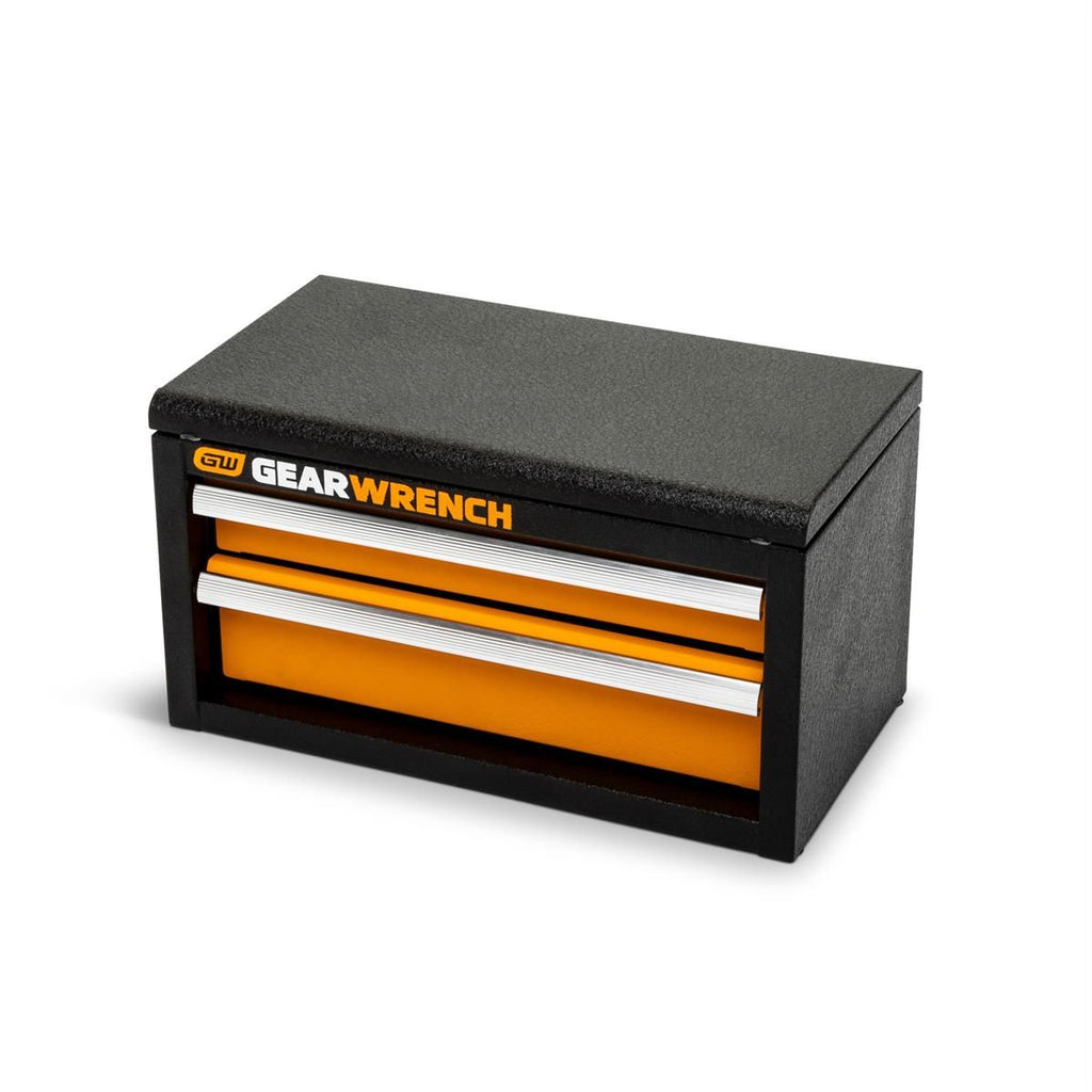 GEARWRENCH GWBXMINIS 11" 2-Drawer Steel Mini Toolbox – Orange & Black