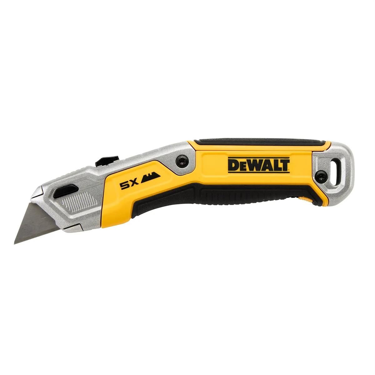 DeWalt DWHT10998 Retractable Utility Knife, Blade Lock, 5-Blade Onboard Storage, Quick Blade Change