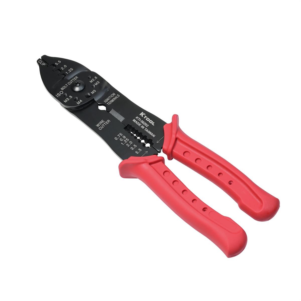 K Tool International 56202 8.5-Inch Multi-Purpose Crimper & Wire Stripper