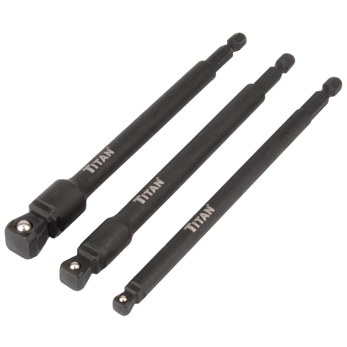 Titan 49006 3-Piece 6-Inch Impact Wobble Socket Adapter Set