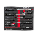 SUNEX SXCSDS8 8-Piece Magnetic Phillips & Slotted Screwdriver Set with EVA Foam Tray